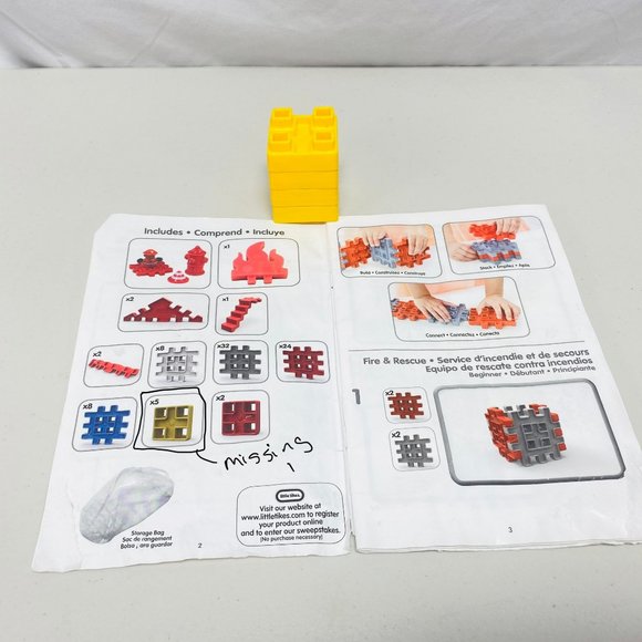 Little Tikes Waffle Blocks Fire & Rescue Set Incomplete - Picture 8 of 11